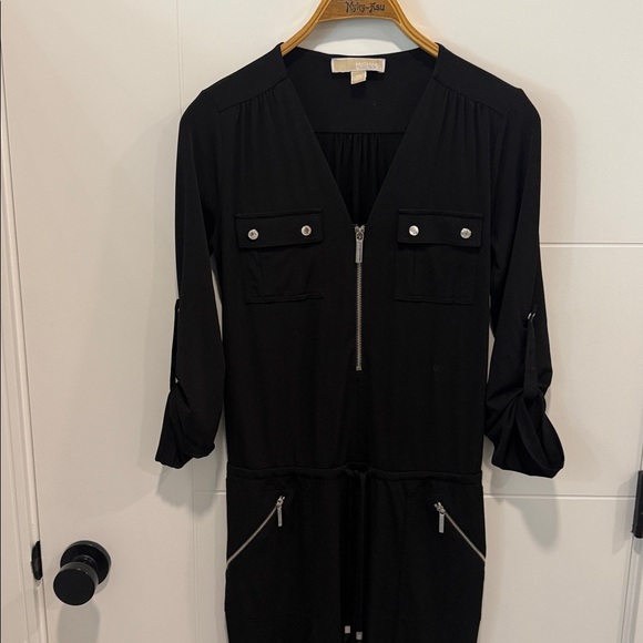 Michael Kors Black Zip-Front Utility Jumpsuit size XS - Picture 2 of 9